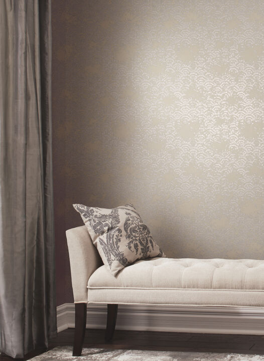Eclipse Khaki & Silver Wallpaper