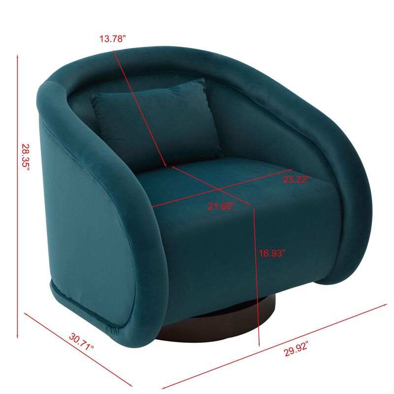Envelor Luxury Boucle Velvet 360&deg; Swivel Barrel Accent Chair image number 2