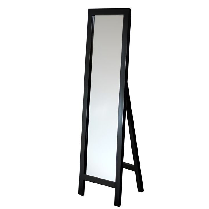 Contemporary Free-standing Floor Mirror in Wood Finish.