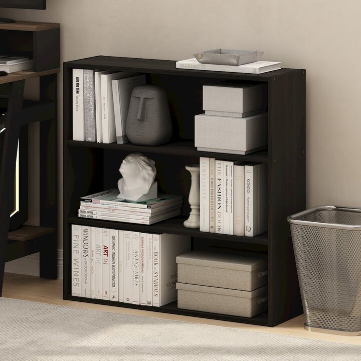 Pasir 3-Tier Open Shelf Bookcase, Bookshelf, 31.5 Inch Wide, Espresso