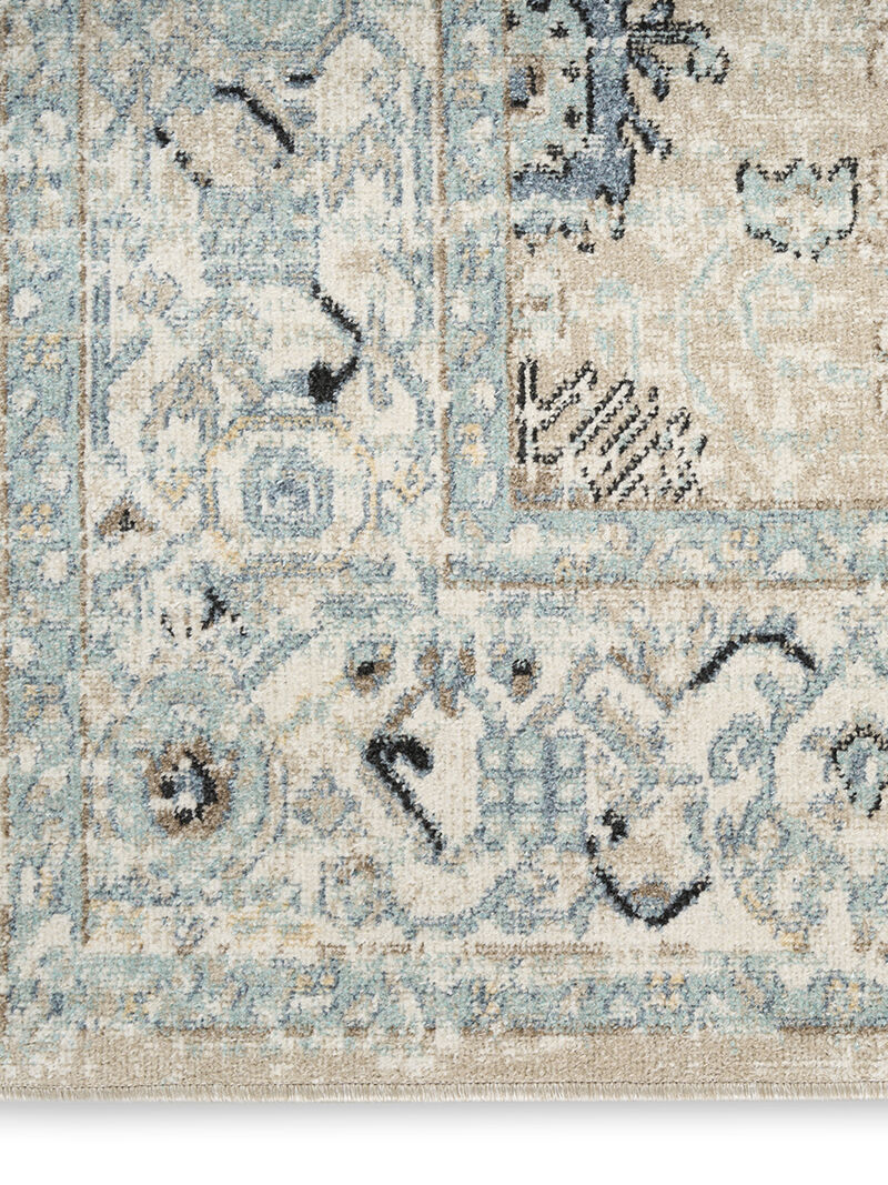 Washable Decor WSD12 Taupe/Blue 2' x 6' Rug