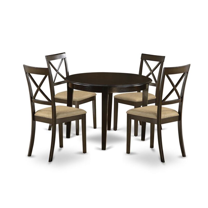 5 PC small Kitchen Table set-round Table and 4 Dining Chairs