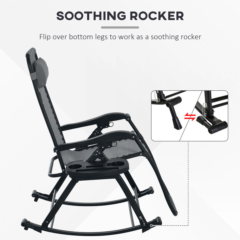 Hivvago 2-Pack Foldable Zero Gravity Rocking Chairs image number 7