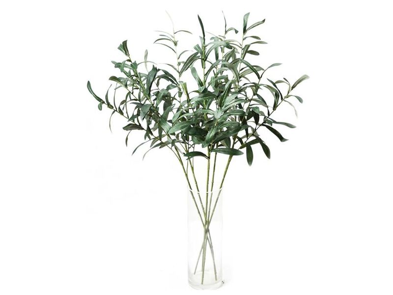 5 Piece Green Artificial Greenery Stems Vase Filler Olive Branches image number 0