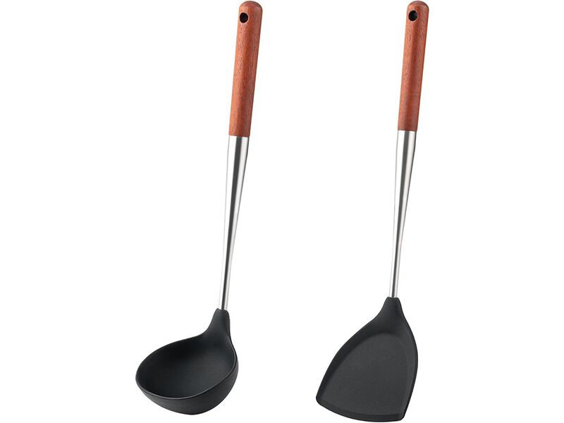 FJNATINH Silicone Wok Spatula and Ladle Tool Set