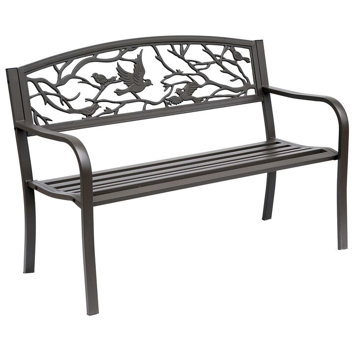 Hivvago 50" Cast Iron Garden Bench