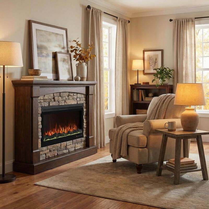 42 Inch Linear Electric Fireplace with Remote Controlled image number 2