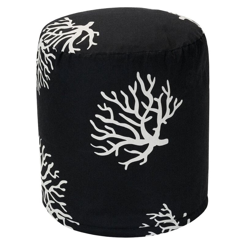 Majestic Home Goods Pouf Coral Black