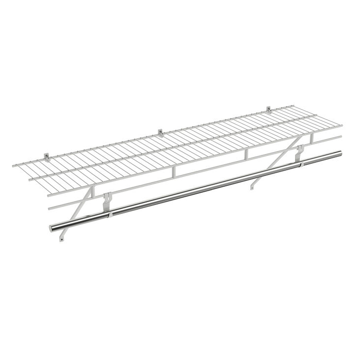 Metal Wire Closet Shelving Kit with Wall Mounted Storage Shelves