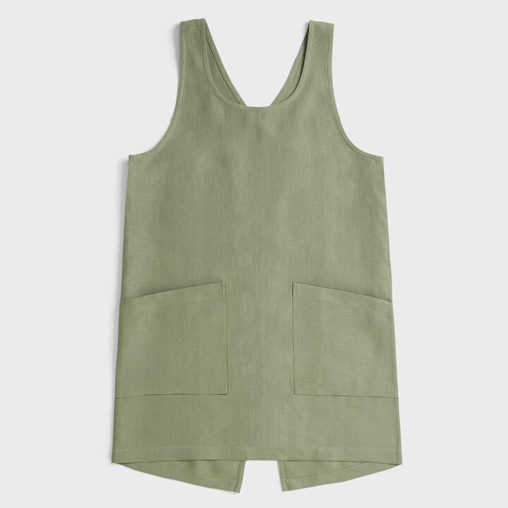 Solino Home 100% Pure Linen Apron - Linen Smock Apron