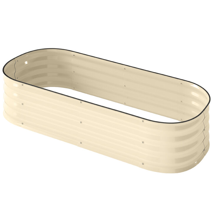 Hivvago Outdoor Raised Metal Planter 4.9'x2'x1' for Easy Gardening