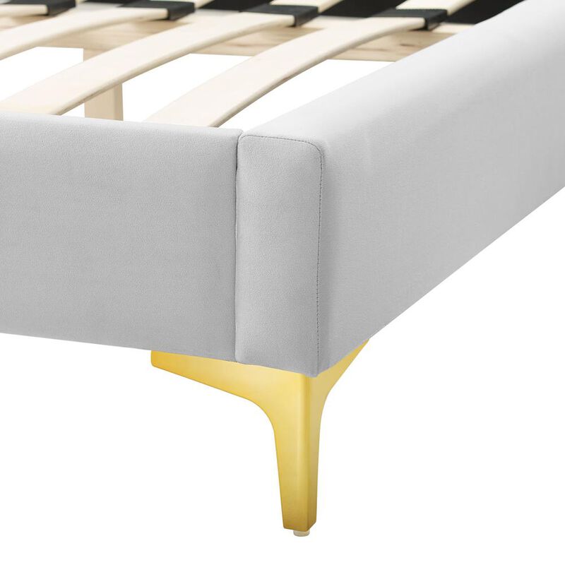 Sunny Performance Velvet Full Bed - Light Gray MOD-7028-LGR image number 4