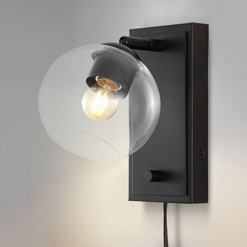 Hugo Minimalist Modern Plug In Or Hardwired Adjustable Iron LED Wall Sconce with Rotary Dimmer