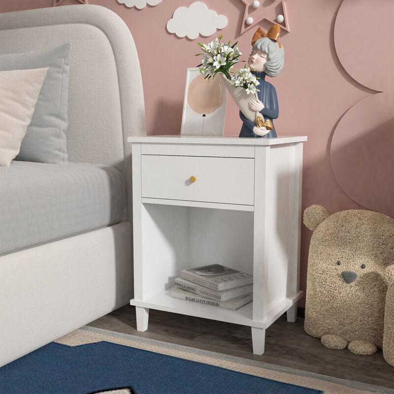 Streamdale Wooden Nightstand With One Drawer One Shelf For Kids, Adults image number 6