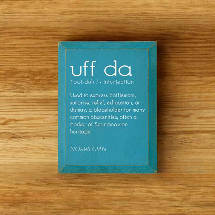 Uff Da Definition Wooden Wall Sign Scandinavian Farmhouse Decor