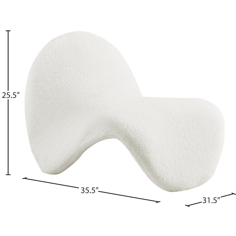 Meridian Furniture Theodore Cream Fur Accent Chair