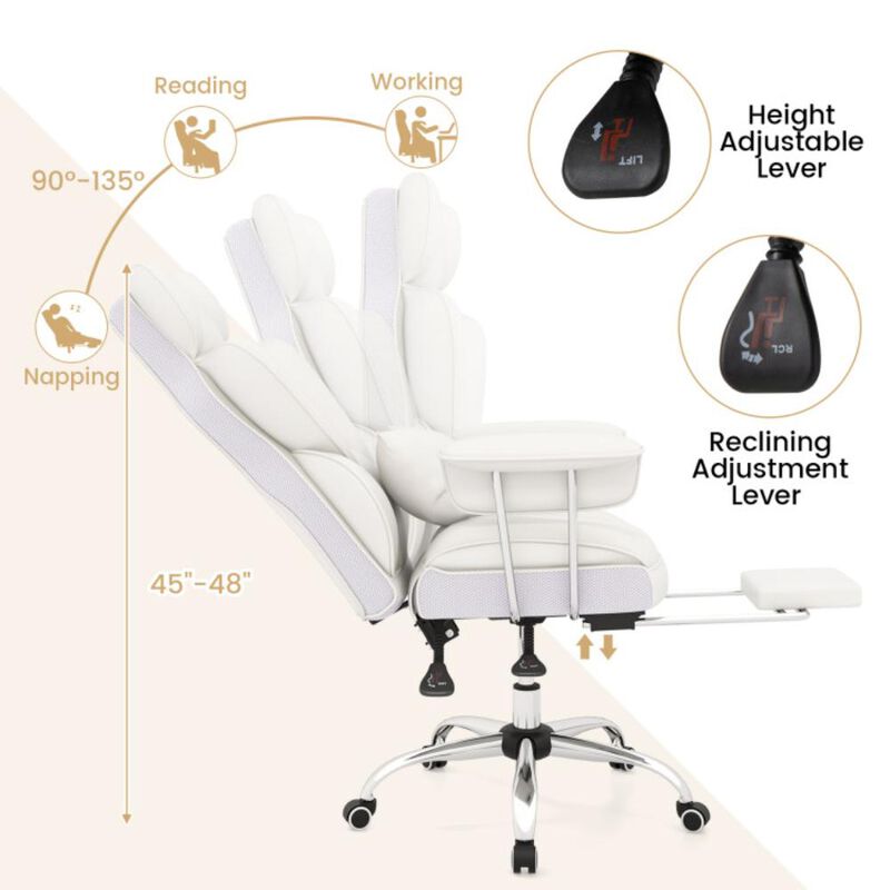 Hivvago Big and Tall Executive Office Desk Chair with Footrest
