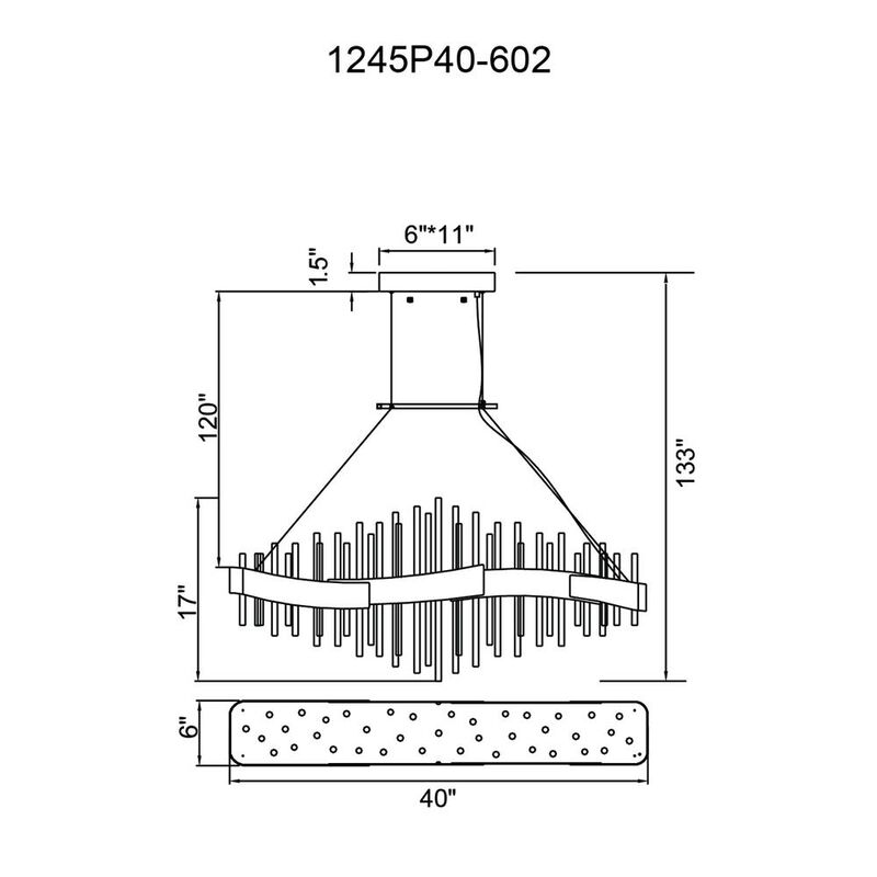 CWI Lighting Millipede 40 in LED Satin Gold Chandelier
