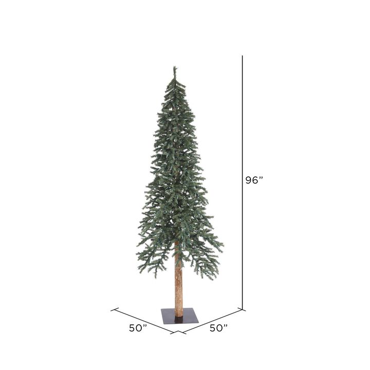 Vickerman 8' Natural Bark Alpine Artificial Christmas Tree Unlit, Faux Christmas Tree, Seasonal Indoor Home Decor