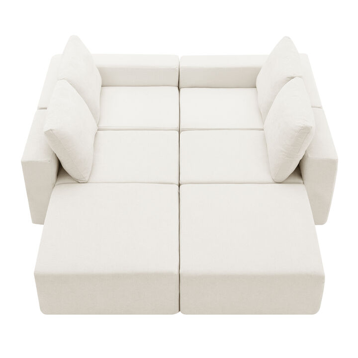 Merax Modular U Shaped Sectional Sofa Floor Couch Set