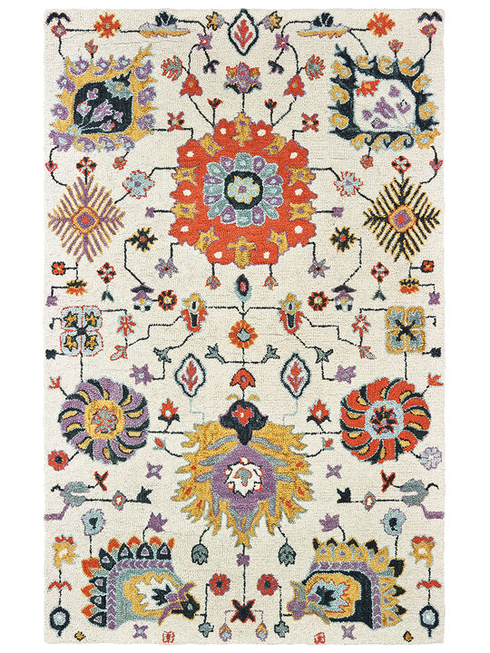 Zahra 3'6" x 5'6" Ivory Rug