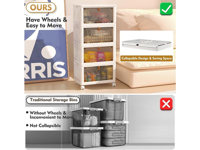 YFXCVSL Stackable Storage Containers with Wheels