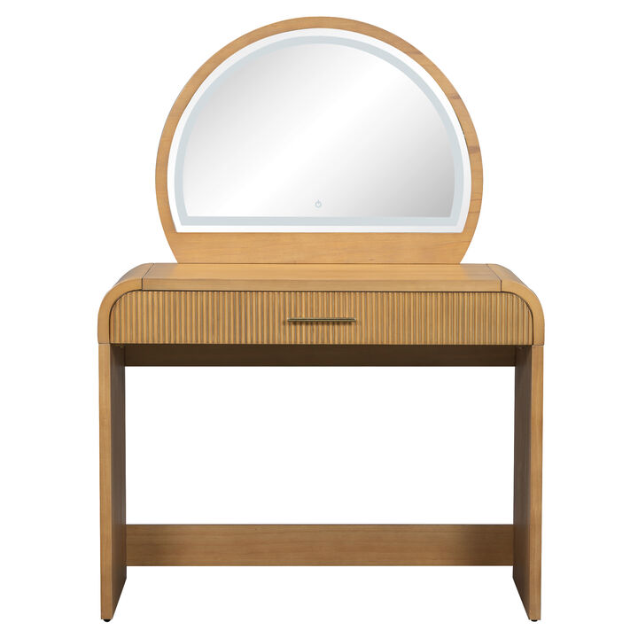Merax Multi-Functional Curved Edge LED Makeup Vanity Table