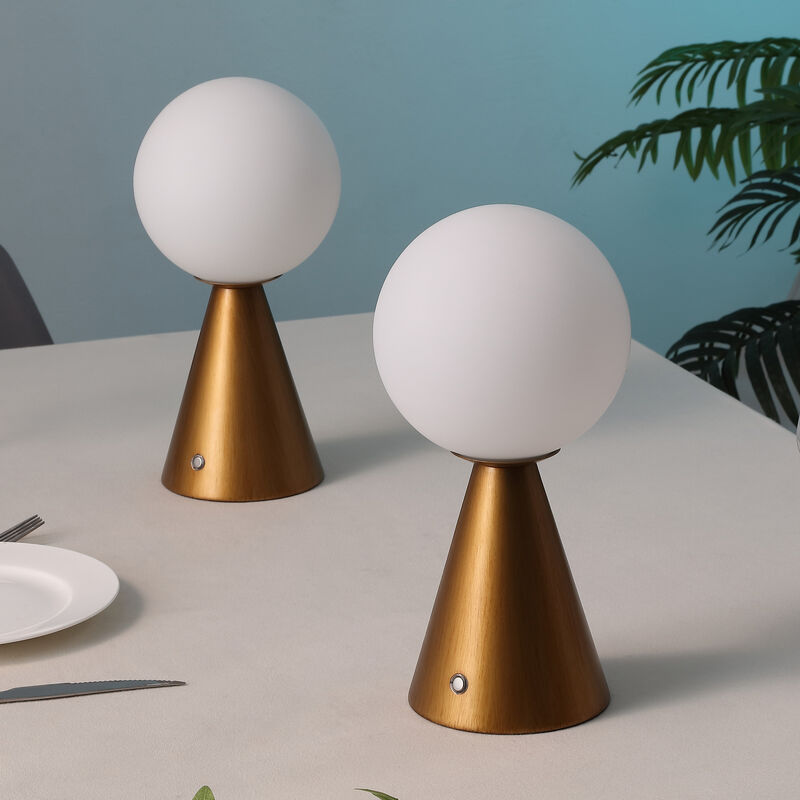 Macie 11.75" Modern Minimalist Globe Rechargeable/Cordless Dimmable Integrated LED Table Lamp with Touch Sensor