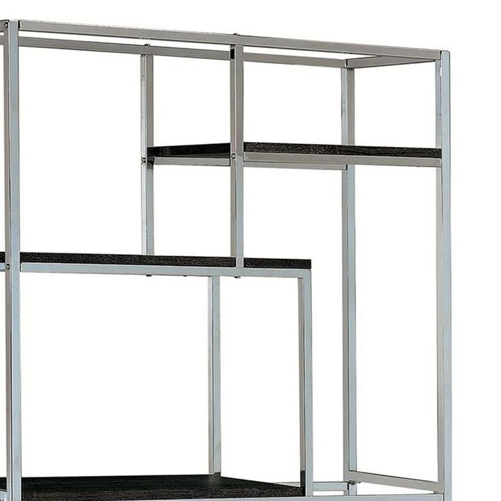 Elvira Contemporary Display Shelf, Chrome Finish-Benzara