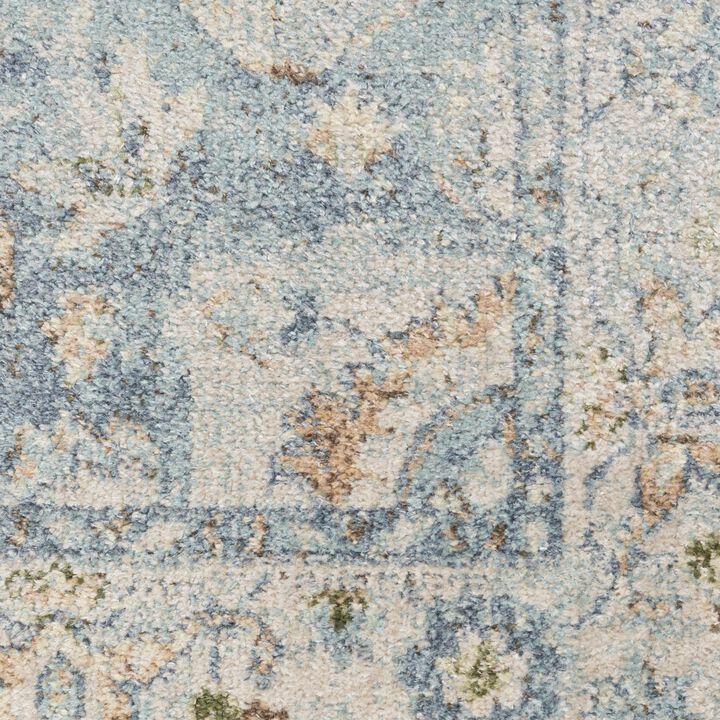 HomeRoots Floral Medallion Power Loom Distressed Washable Area Rug