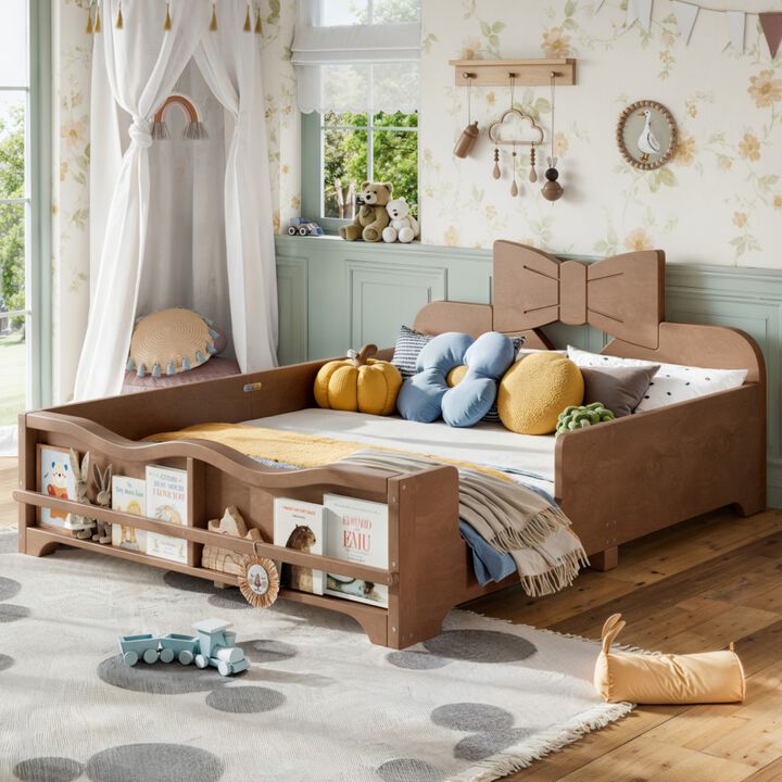 Vufnet Bowknot‑Decorated Headboard Kids Platform Bed