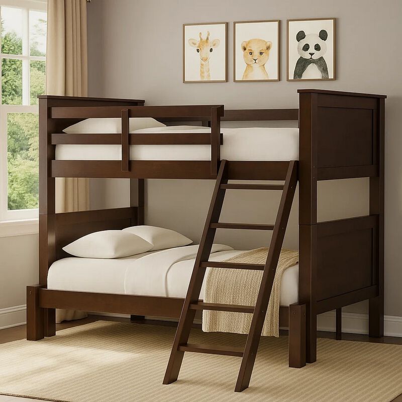 Zedy Bunk Bed with Ladder and Guardrails image number 6