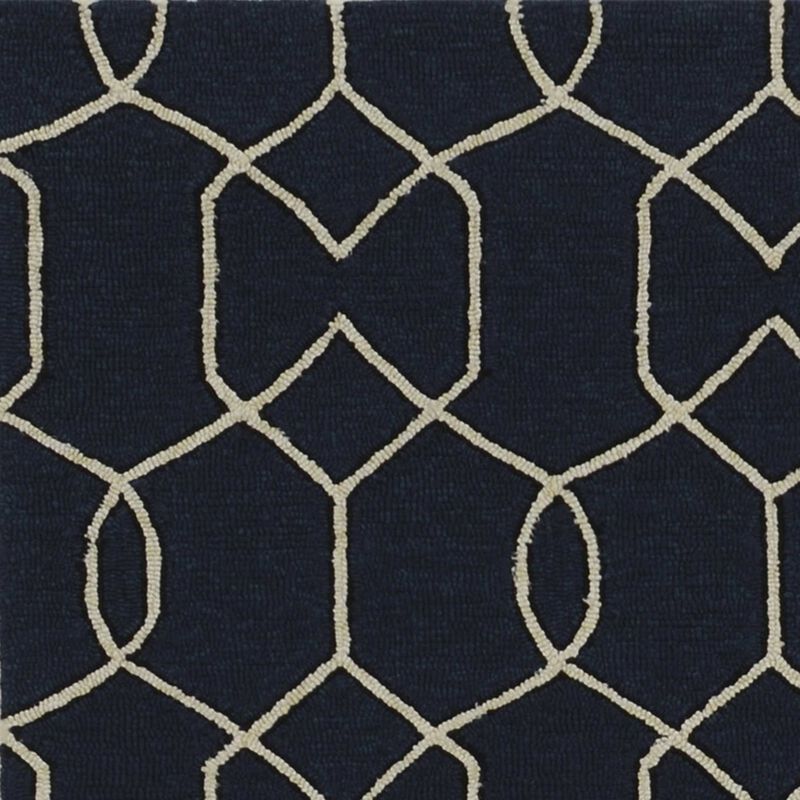 7' Square Uv Treated Polypropylene Navy Area Rug