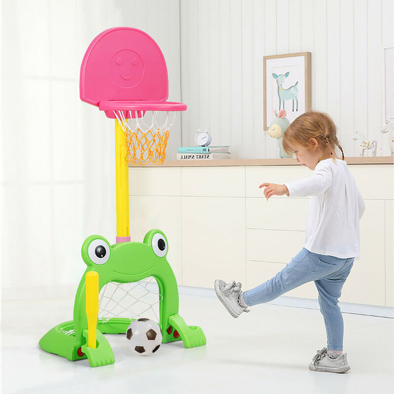 3-in-1 Kids Basketball Hoop Stand Set for Active Play