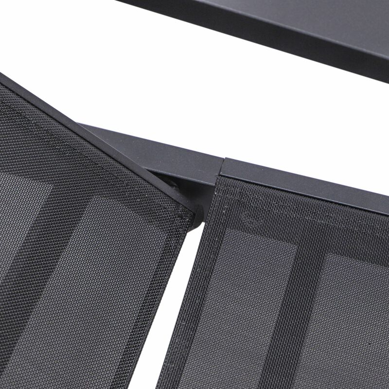 LeisureMod Marlin Poolside Outdoor Patio Lawn and Garden Modern Powder Coated Aluminum Frame Suntan Sling Chaise Lounge Chair with Armrests, Set of 2