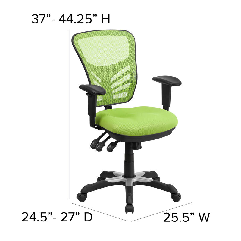 Nicholas Mid-Back Dark Gray Mesh Multifunction Executive Swivel Ergonomic Office Chair with Adjustable Arms image number 4