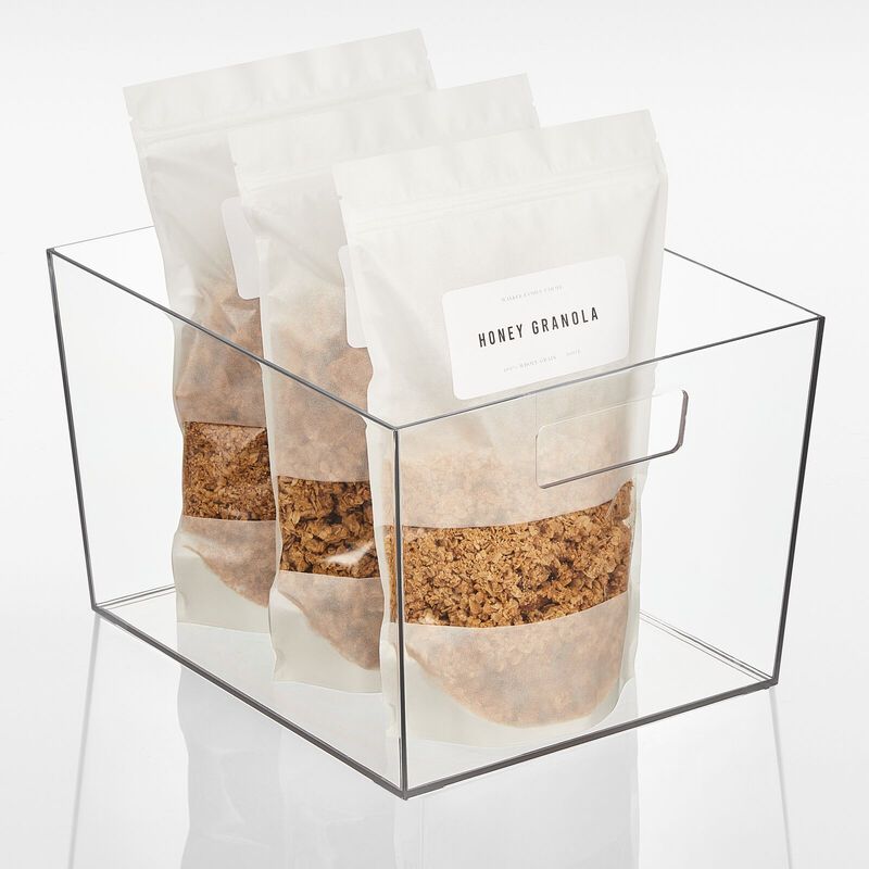 mDesign Nate Home by Nate Berkus Plastic Storage Bin for Pantry, 2 Pack - Clear image number 9