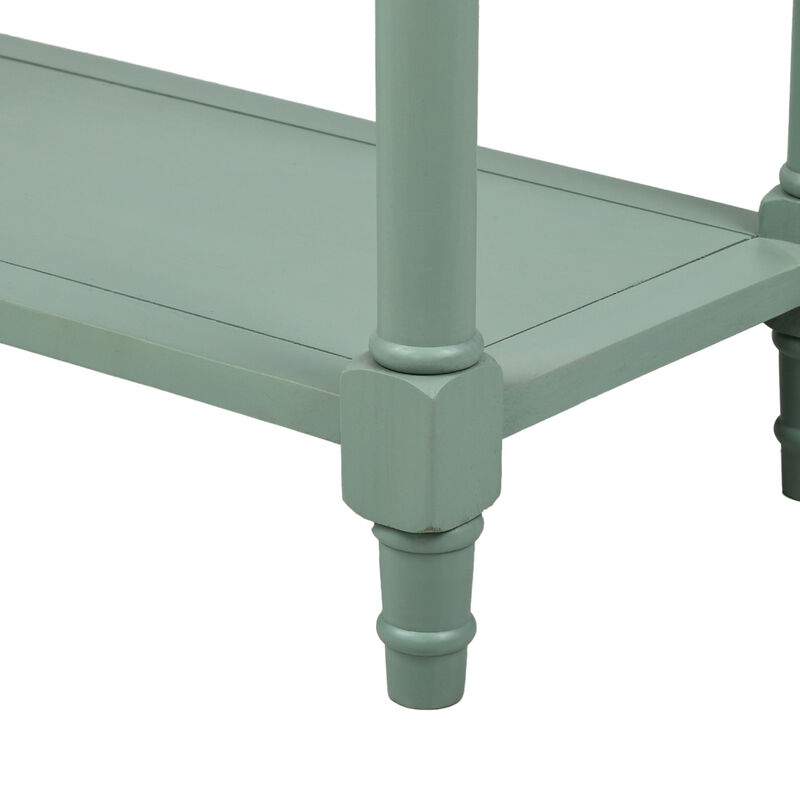 Merax Console Table Traditional Design with Two Drawers and Bottom Shelf