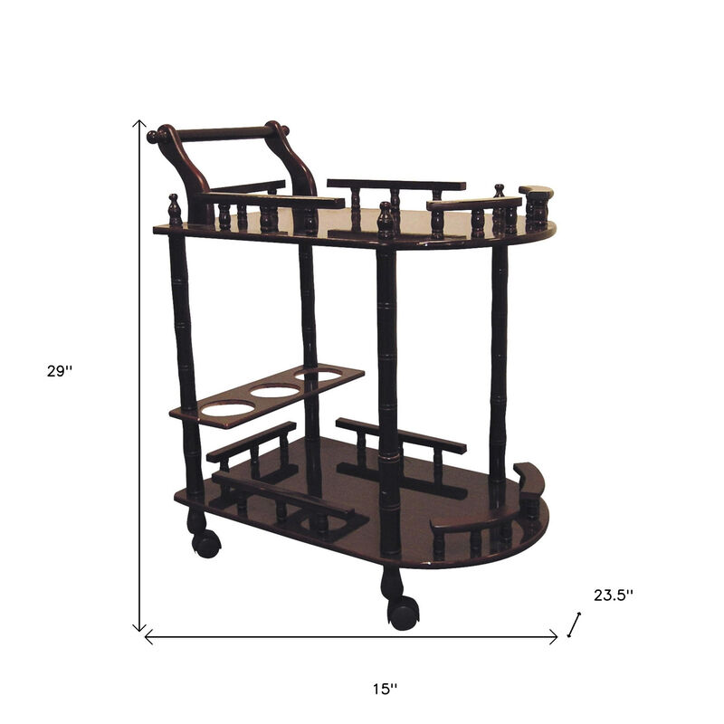 Rolling Bar Cart with Shelves and Wheels for Home or Kitchen Entertaining