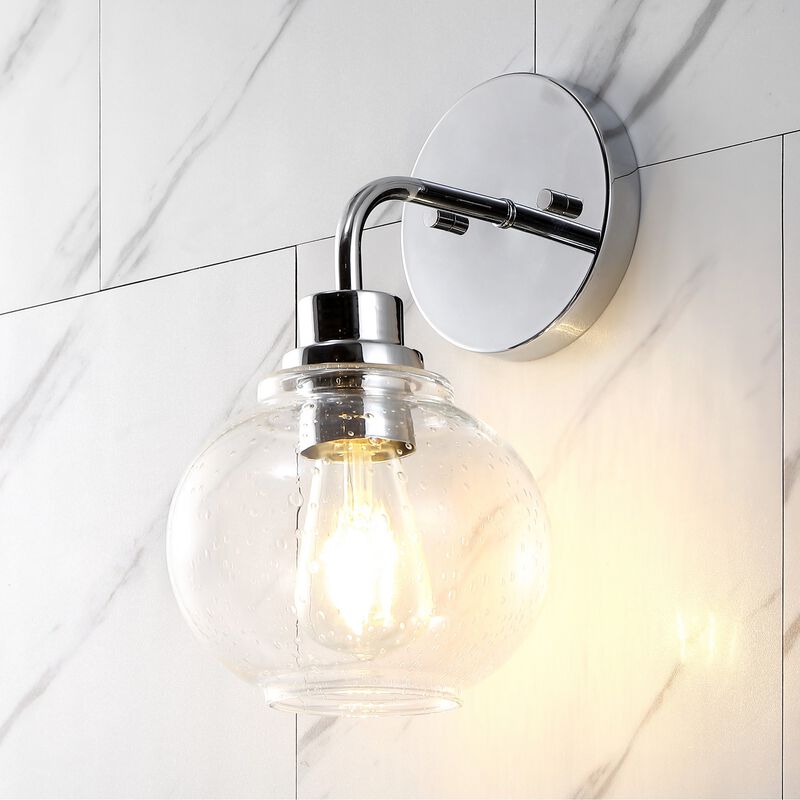 Sandrine Iron/Seeded Glass Cottage Rustic LED Vanity Light