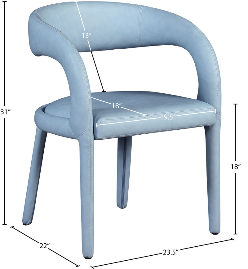 Meridian Furniture Sylvester Light Blue Vegan Leather Dining Chair image number 8