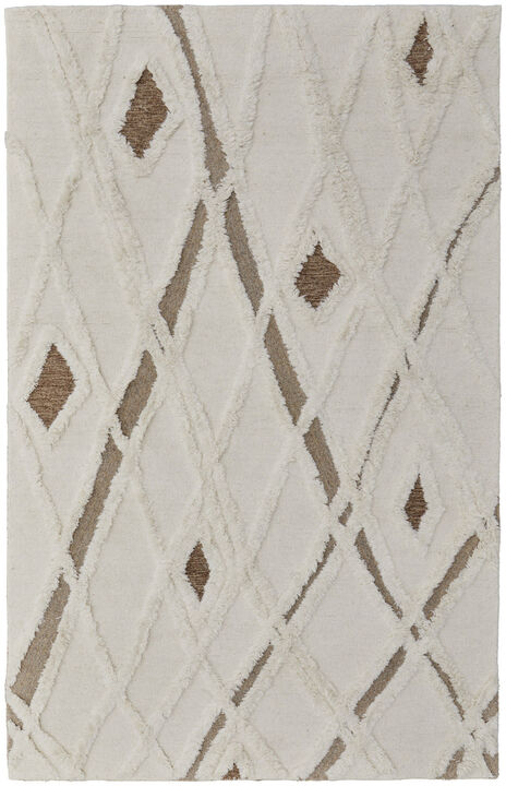 HomeRoots Wool Geometric Hand Tufted Area Rug