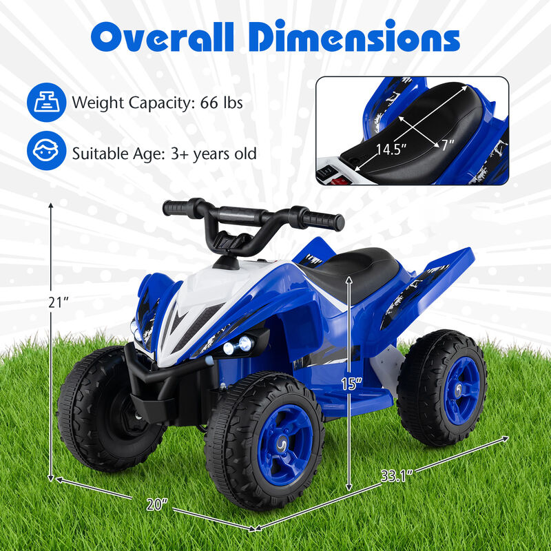 Kids 12V Ride On 4 Wheeler ATV with LED Lights and Speed Control image number 2