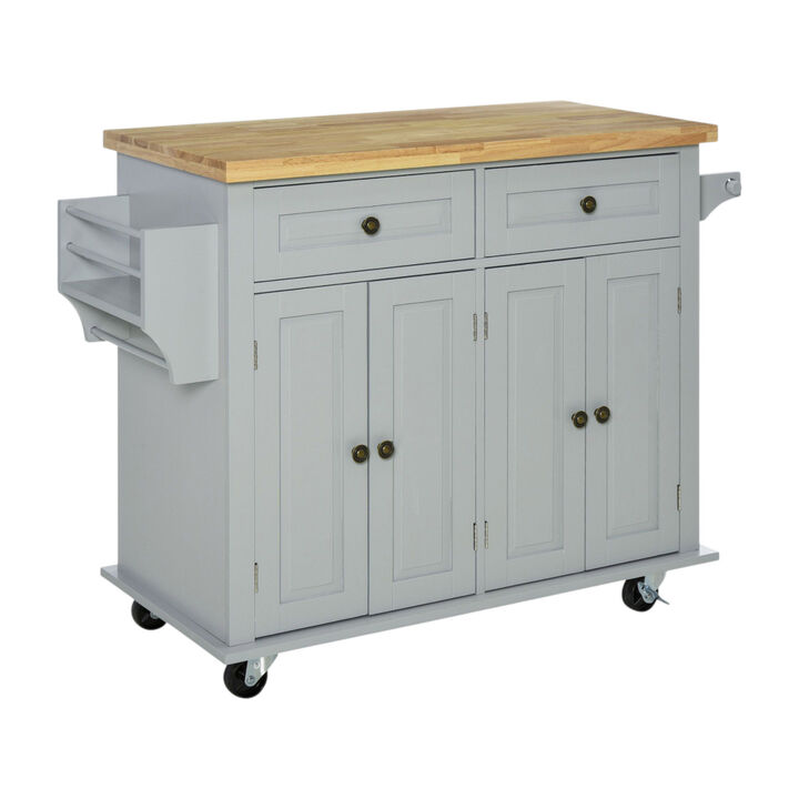 Space-Saving Kitchen Island &ndash; Freestanding Storage Cupboard with Multiple Shelves