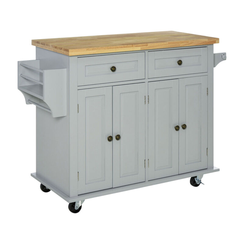 Space-Saving Kitchen Island &ndash; Freestanding Storage Cupboard with Multiple Shelves image number 0