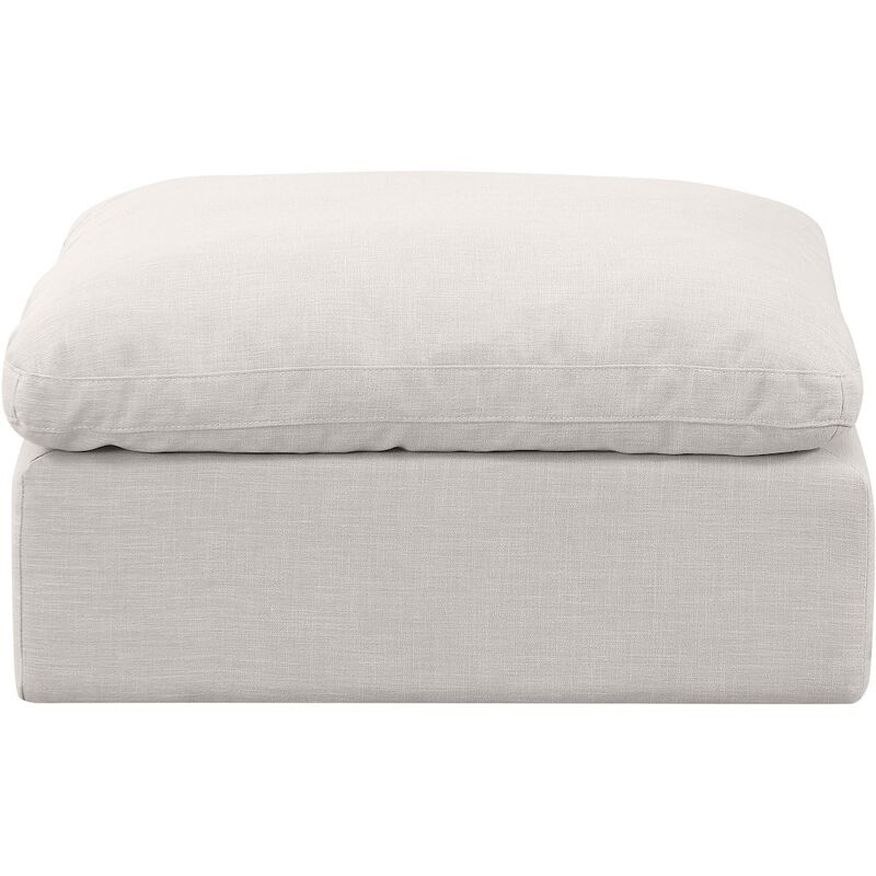 Meridian Furniture Indulge Linen Textured Fabric Ottoman