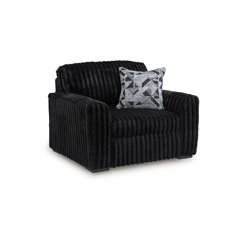 Addy Oversized Sofa Armchair, 1 Accent Pillow, Onyx Black Corduroy image number 0