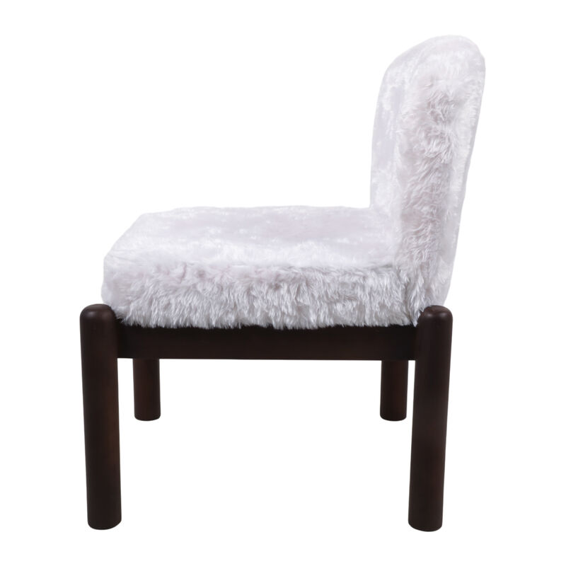 Toddwind White Faux Fur Chair image number 3