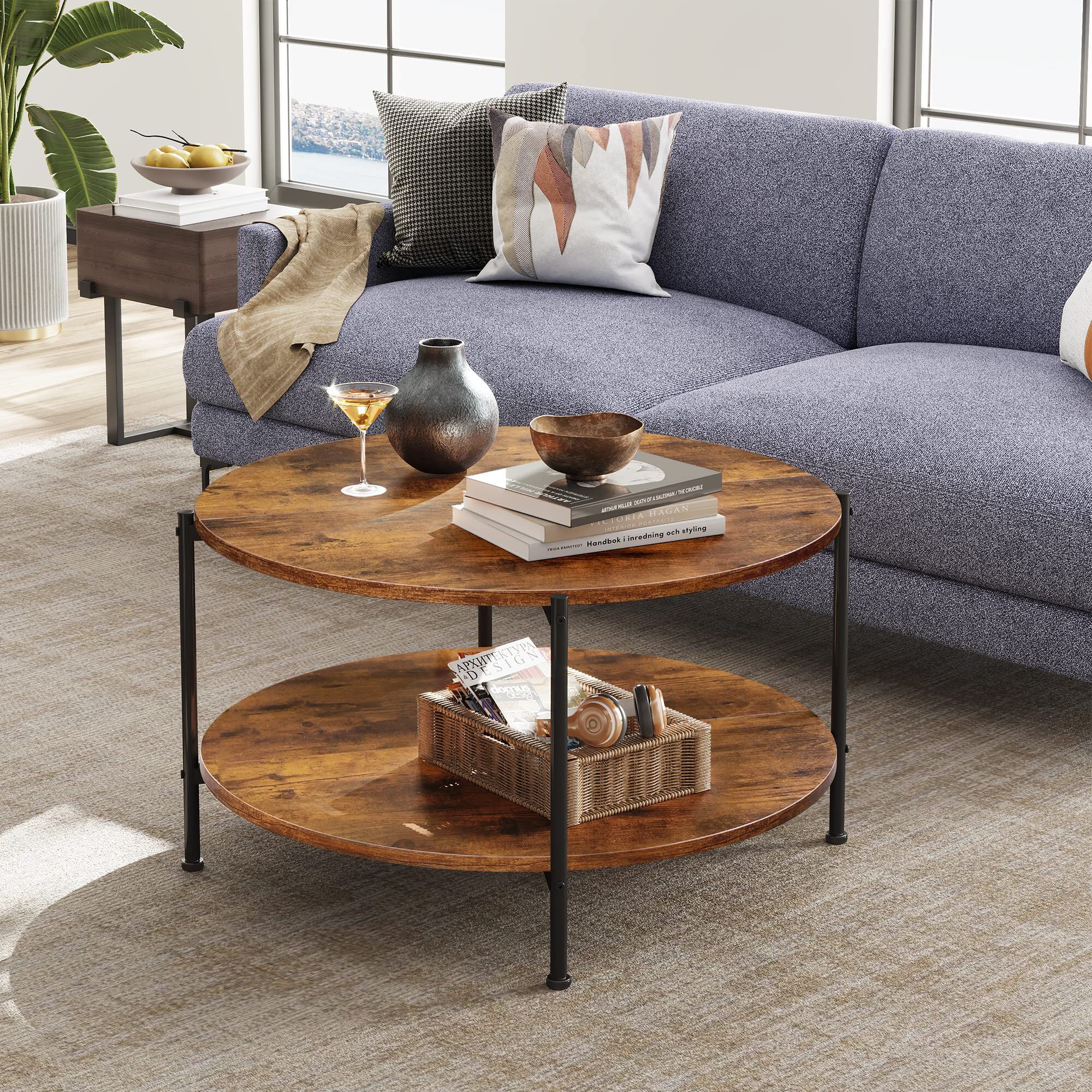WLIVE Round Coffee Table, 32.6