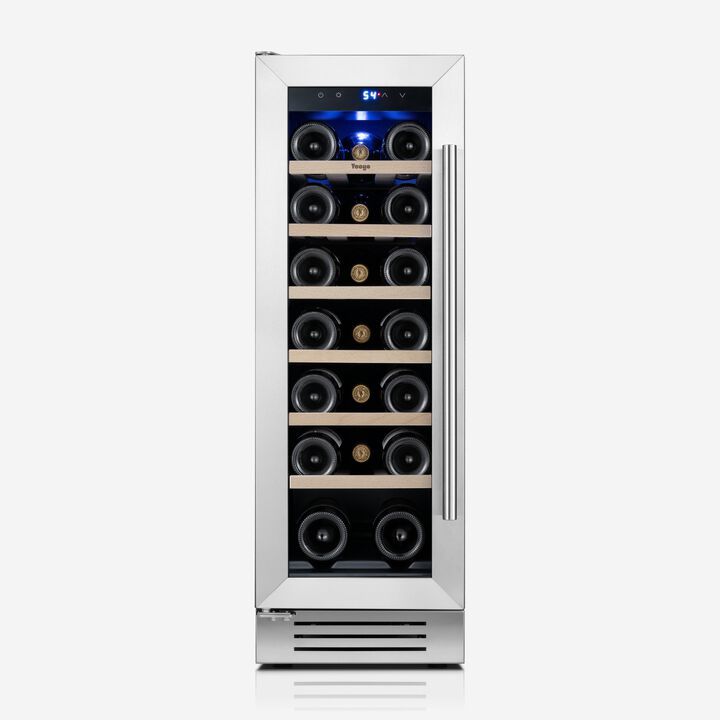 12 Inch Wine Fridge, 18 Bottle Wine Cooler,Built-in or Freestanding Wine Refrigerator, for Home Kitchen,Bar
